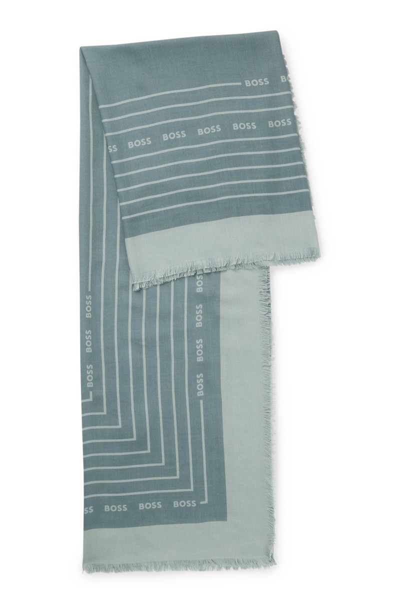 LOGO-PRINT SCARF IN VOILE 1