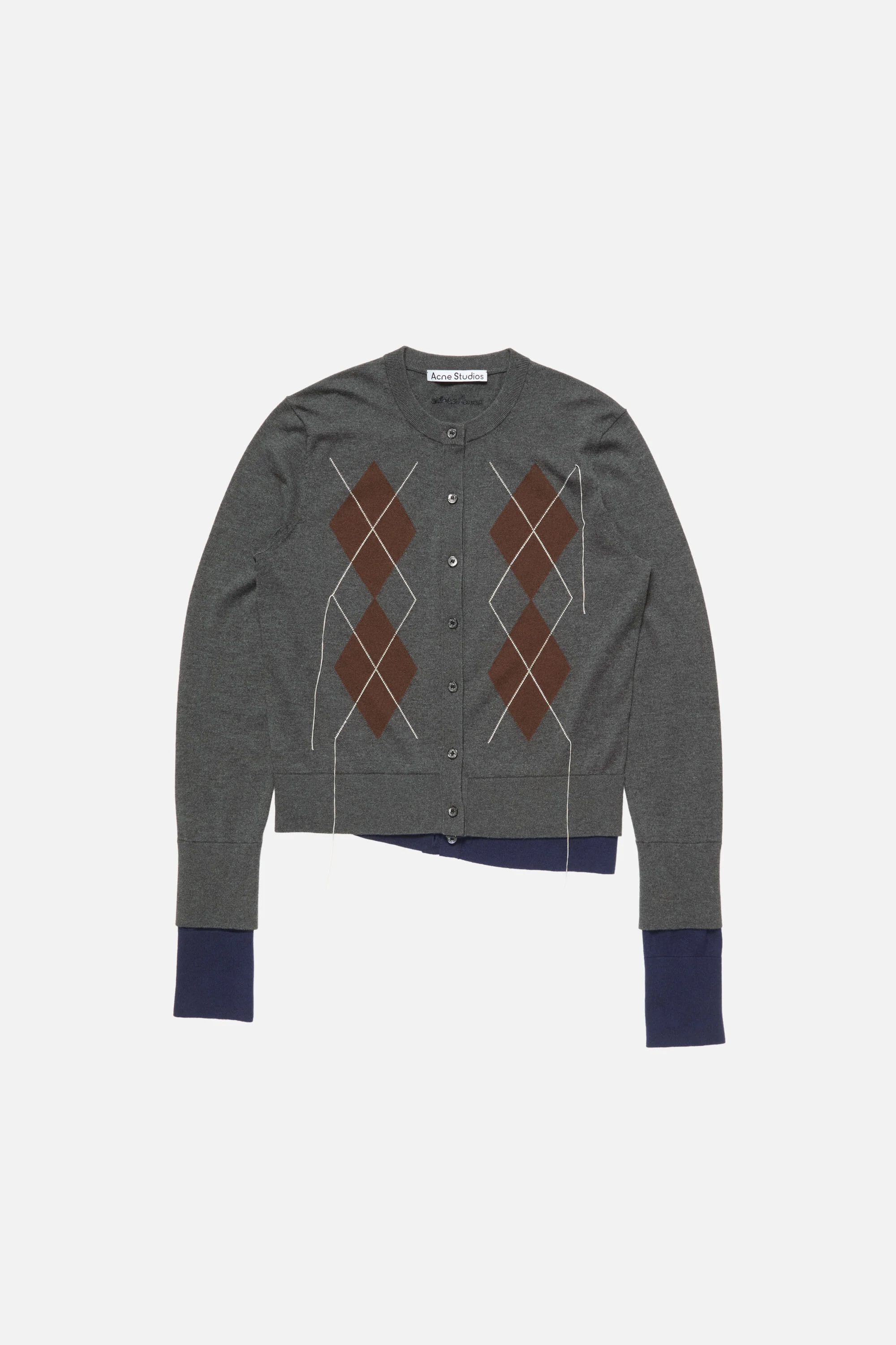 Double-layered cardigan - Dark grey/multi - 1