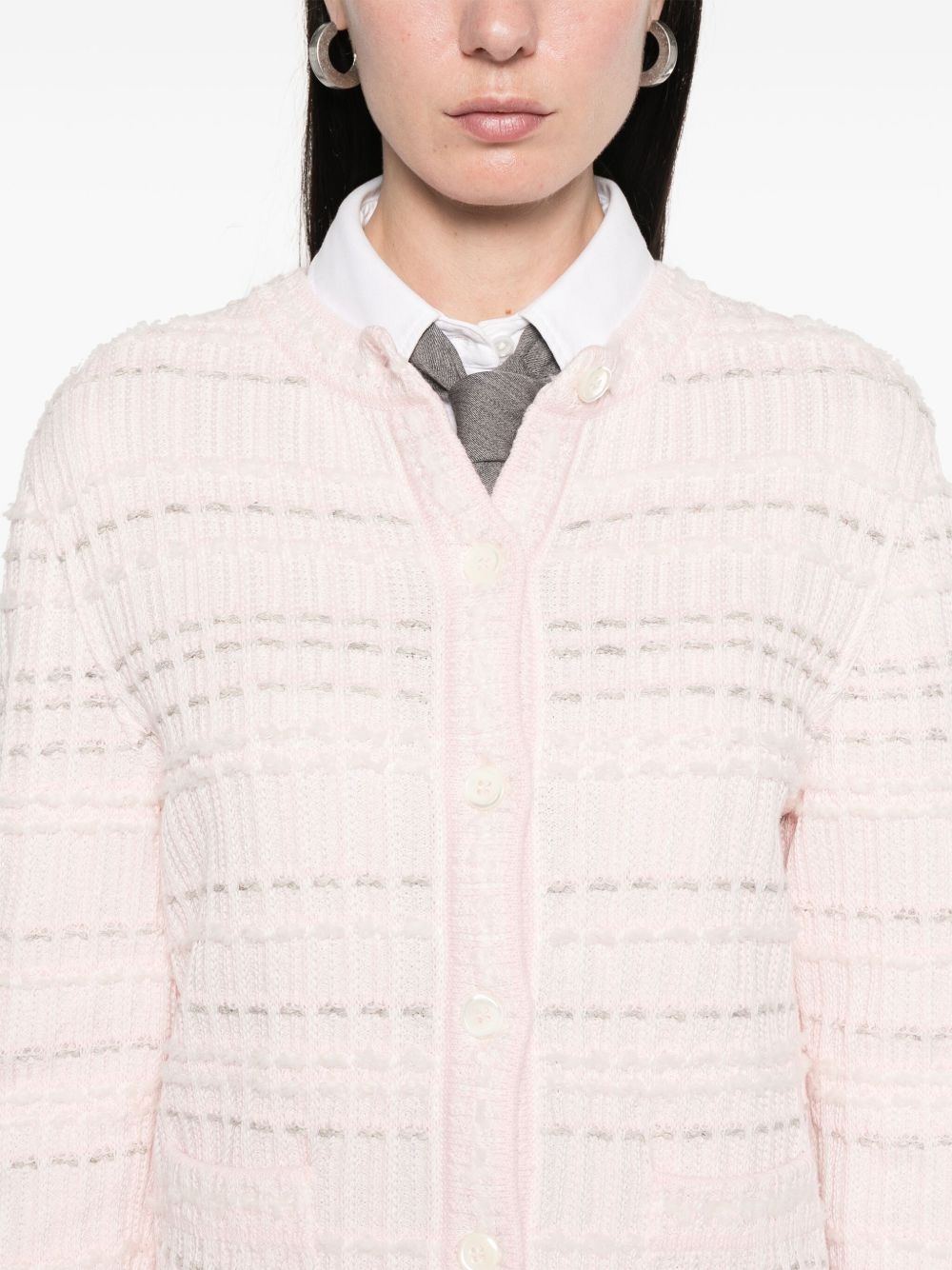 seersucker cotton cardigan - 5