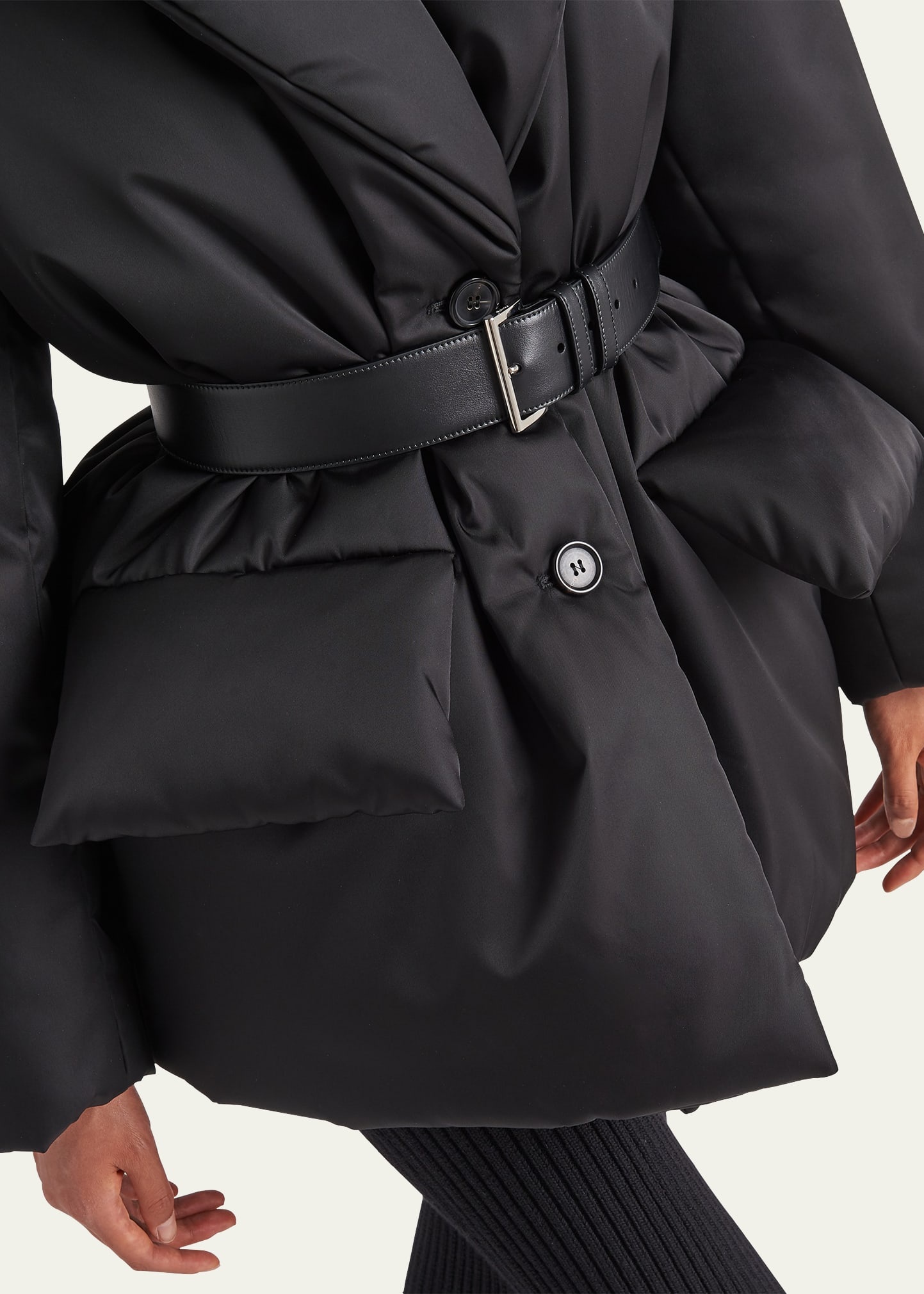 Re-Nylon Belted Down Jacket - 4