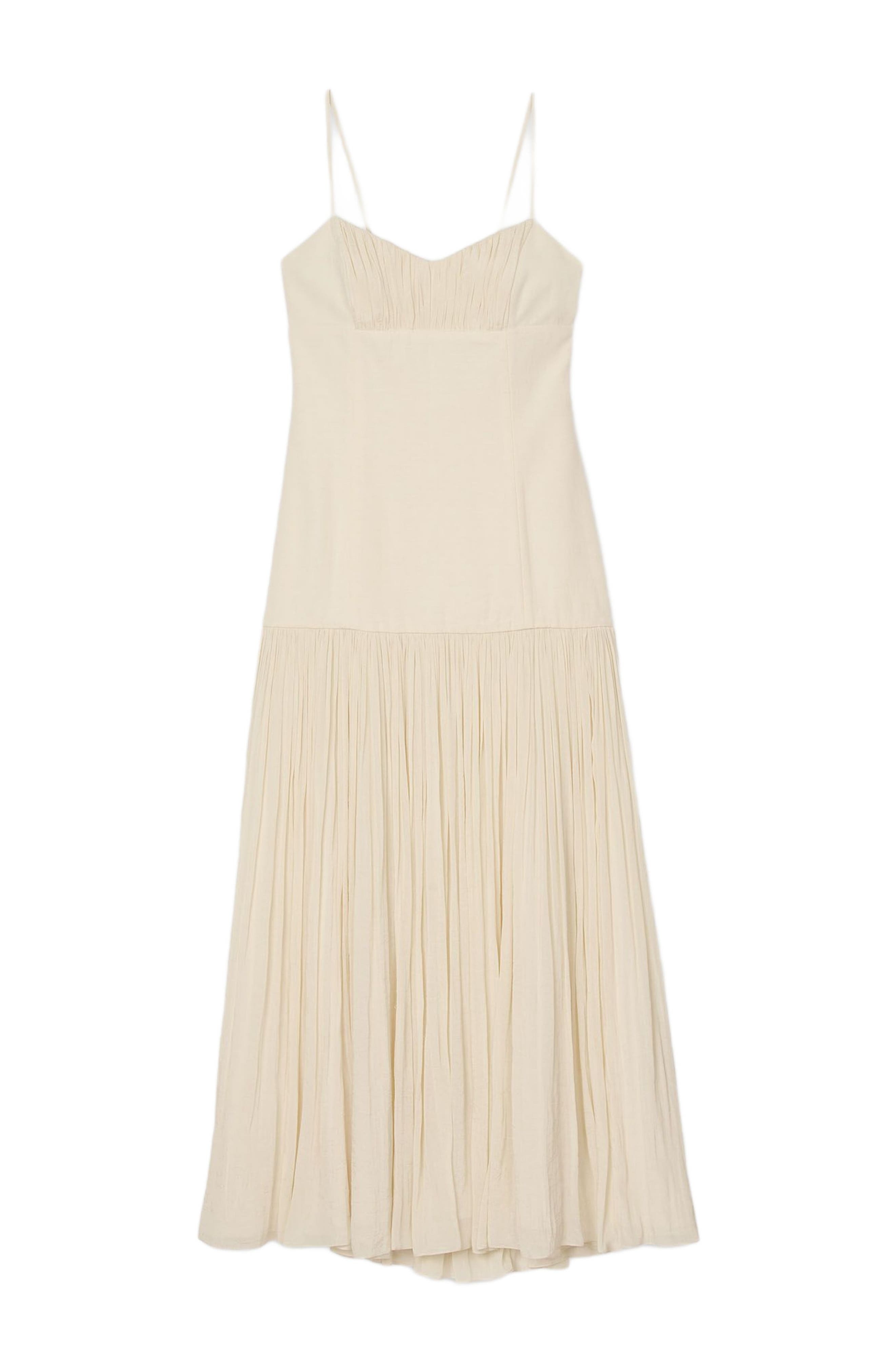 SANDRO Pleated maxi dress in Ecru at Nordstrom - 5