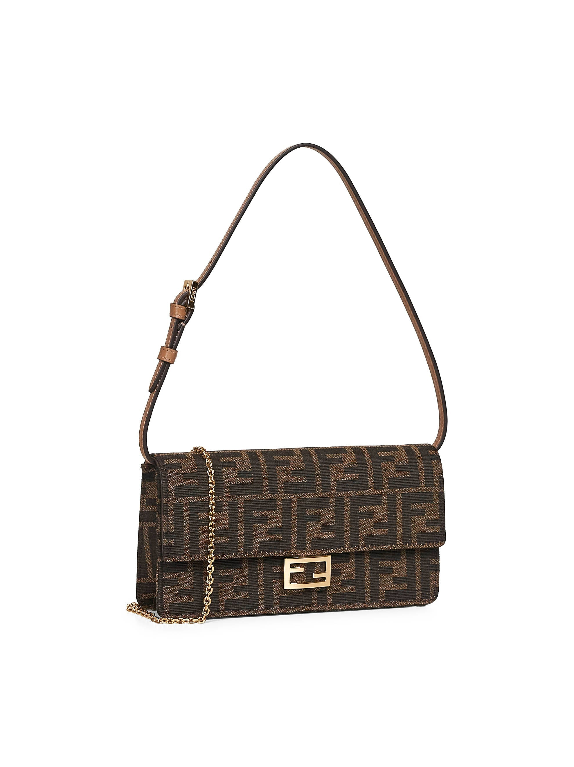 Fendi Women Brown Wallet On Chain Baguette Minibag - 2