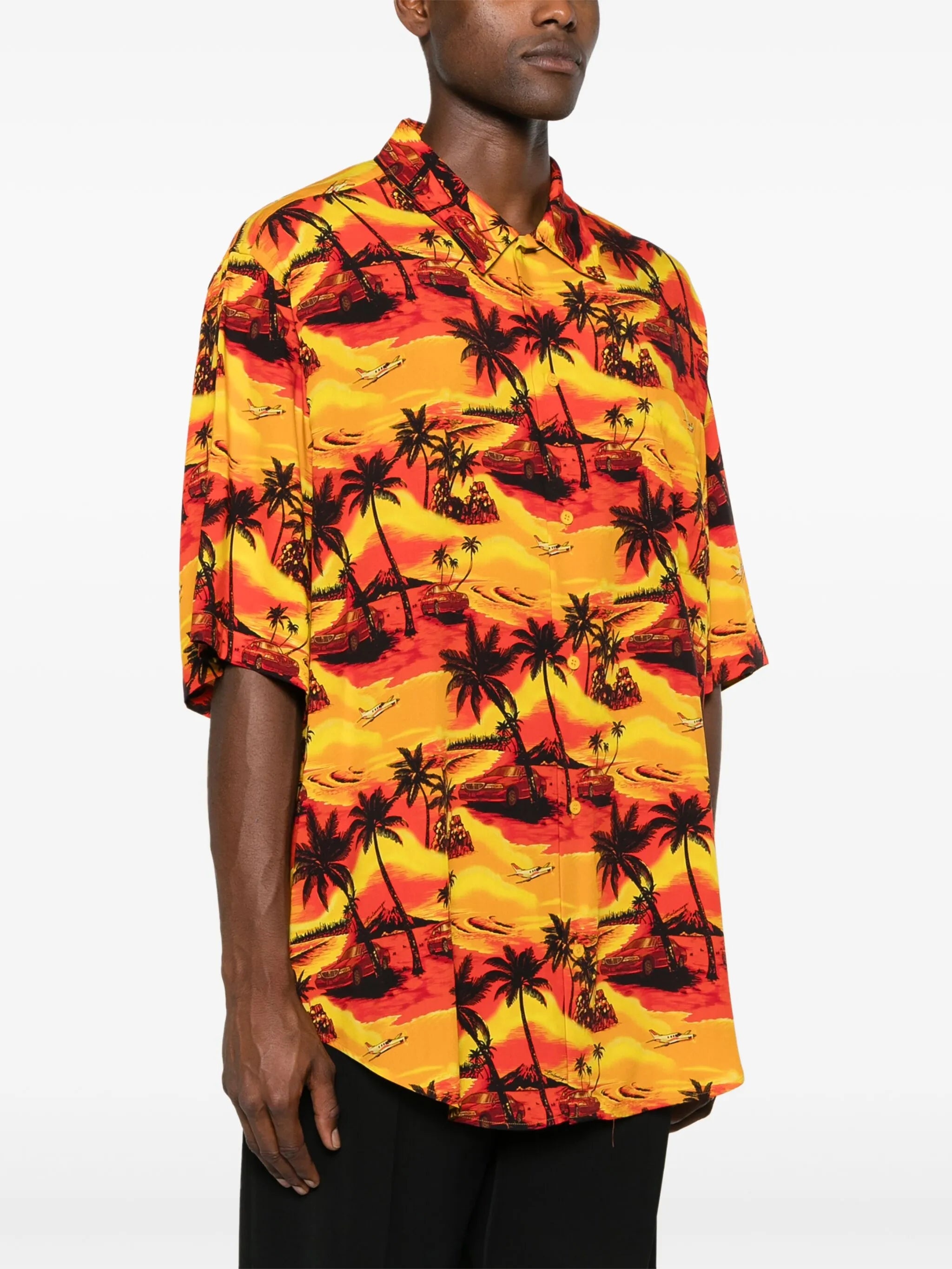 Floral-print Short-sleeve Shirt - 2