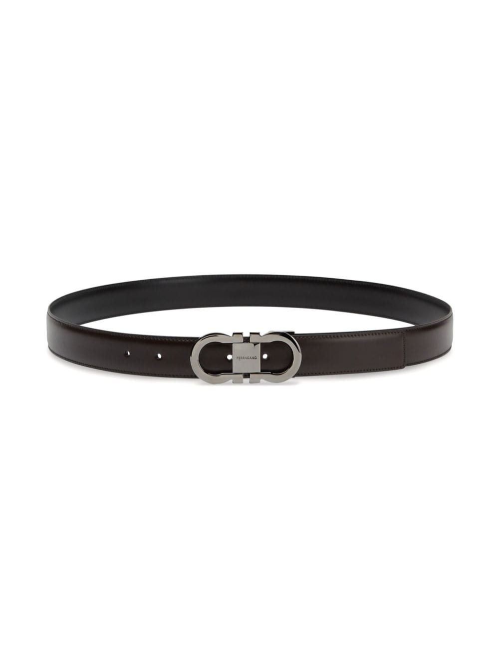 reversible Gancini leather belt - 3