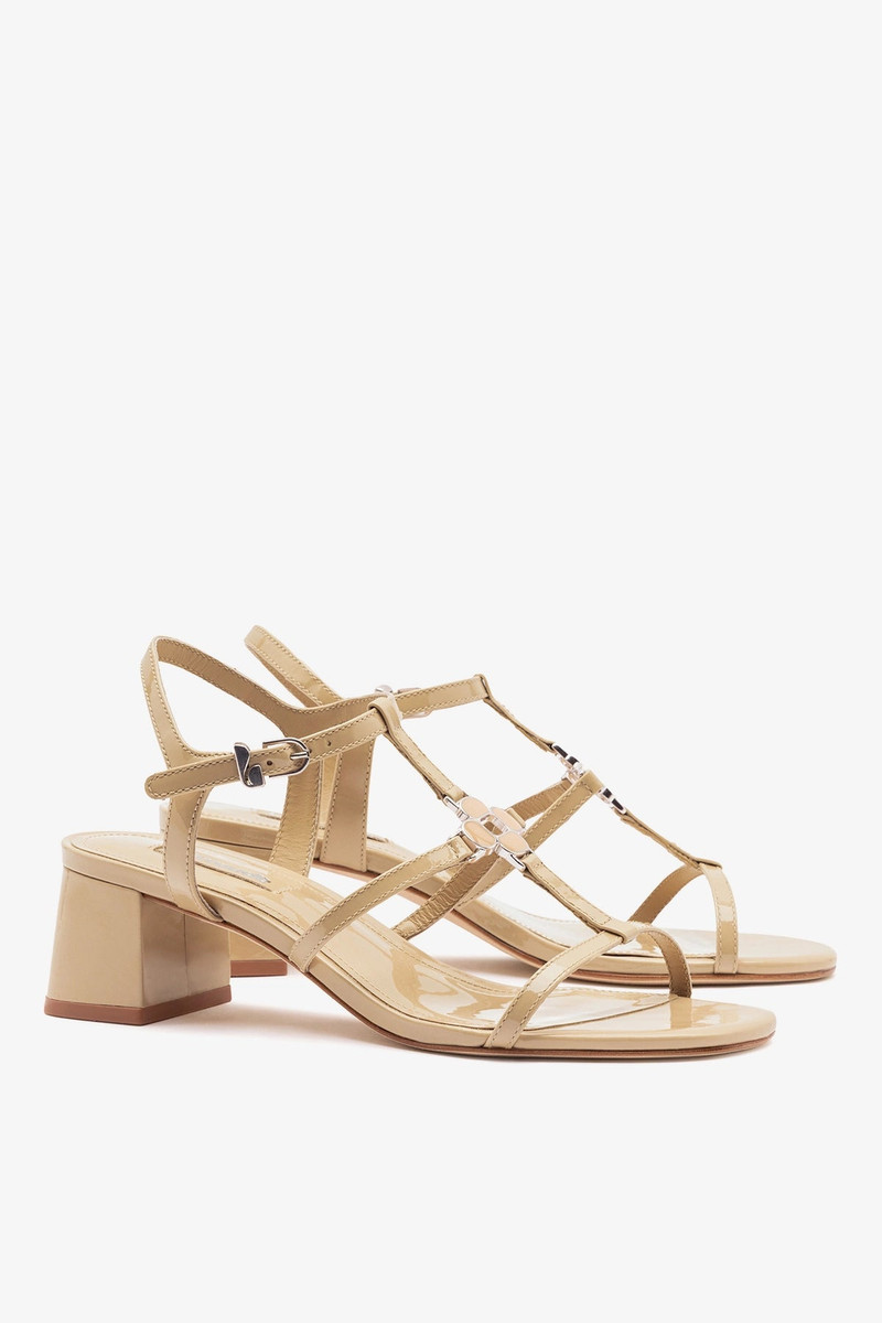 Hana Block Sandal Sand Patent Leather 3