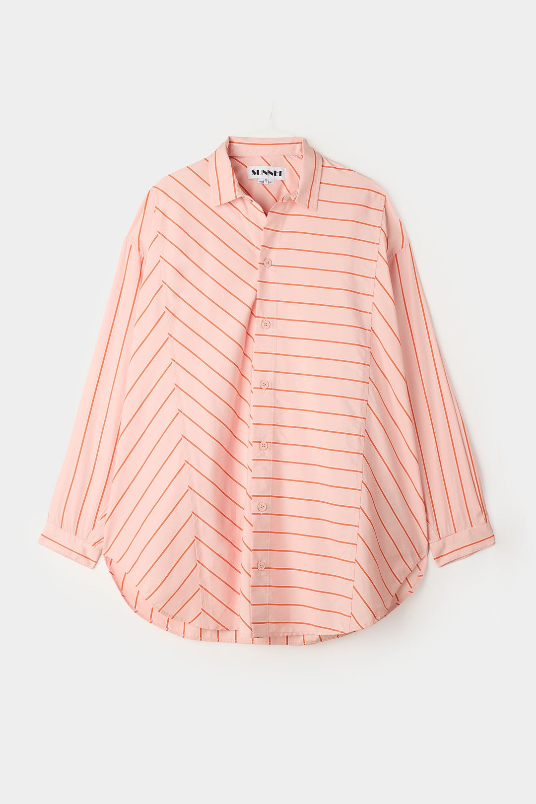 MEGA OVER SHIRT W/ CUTS / pink stripes - 2
