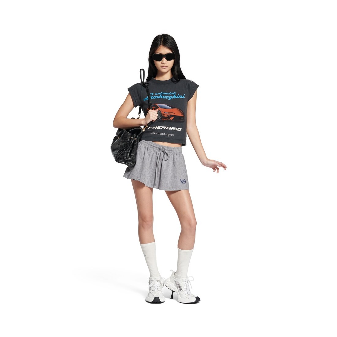 Women's Laurel Classic Football Shorts Mini Skirt in Heather Grey - 2