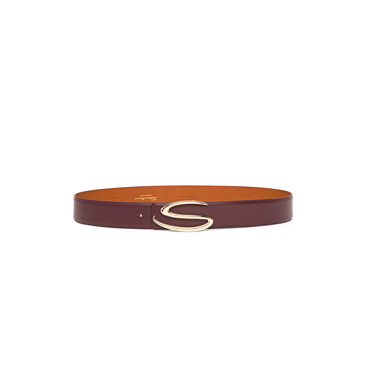 Burgundy leather belt strap - 2