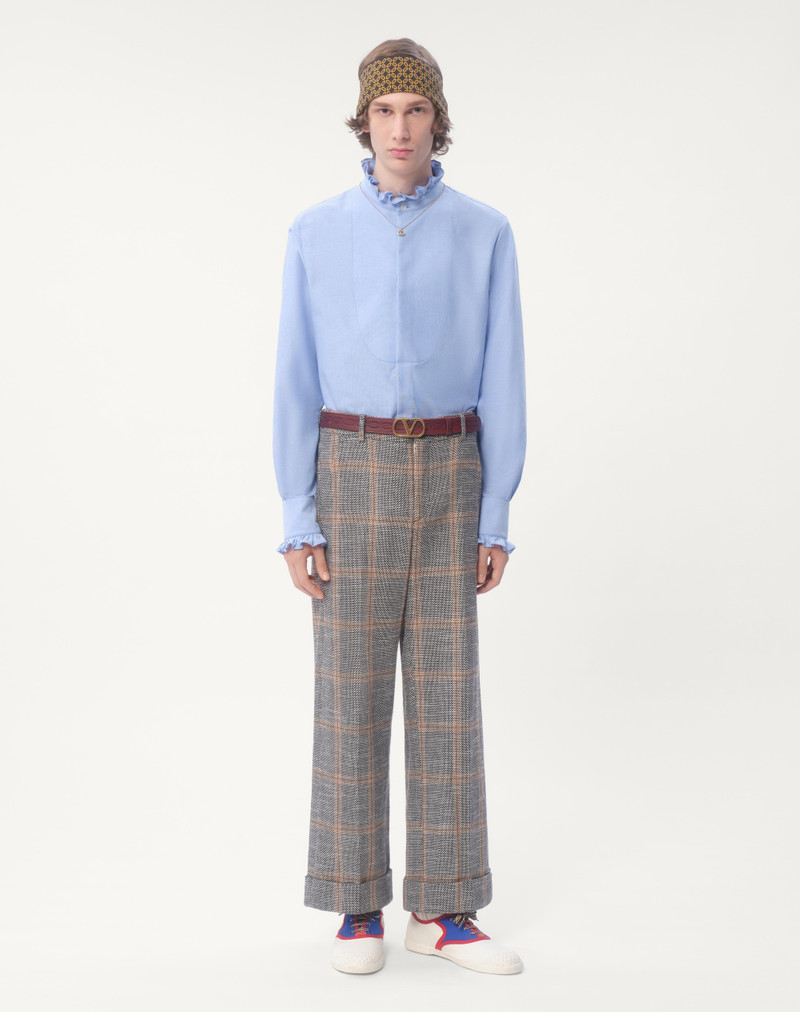 Valentino COTTON SHIRT WITH PLASTRON AND RUFFLES outlook