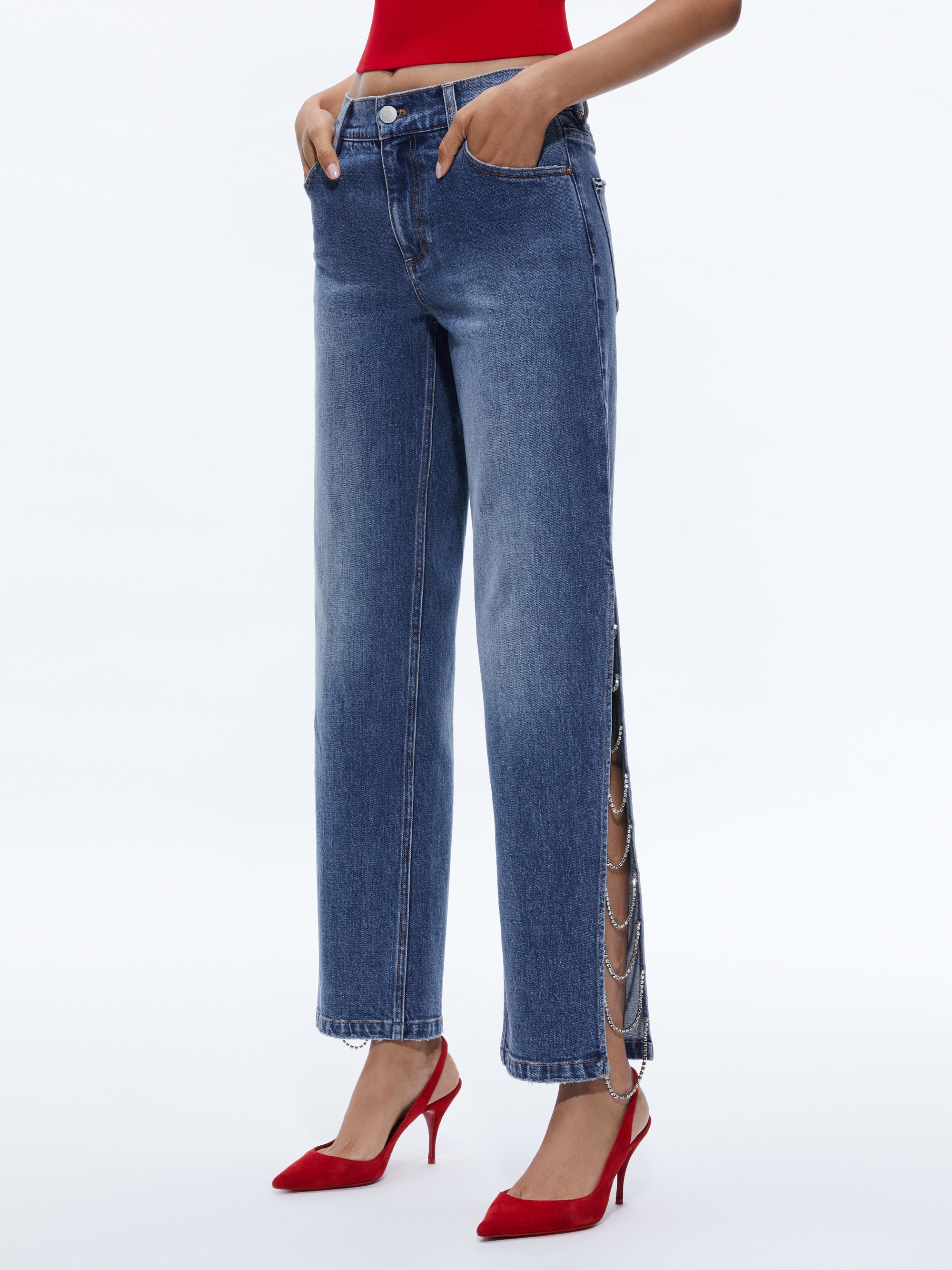 GAYLE EMBELLISHED SIDE JEAN - 2