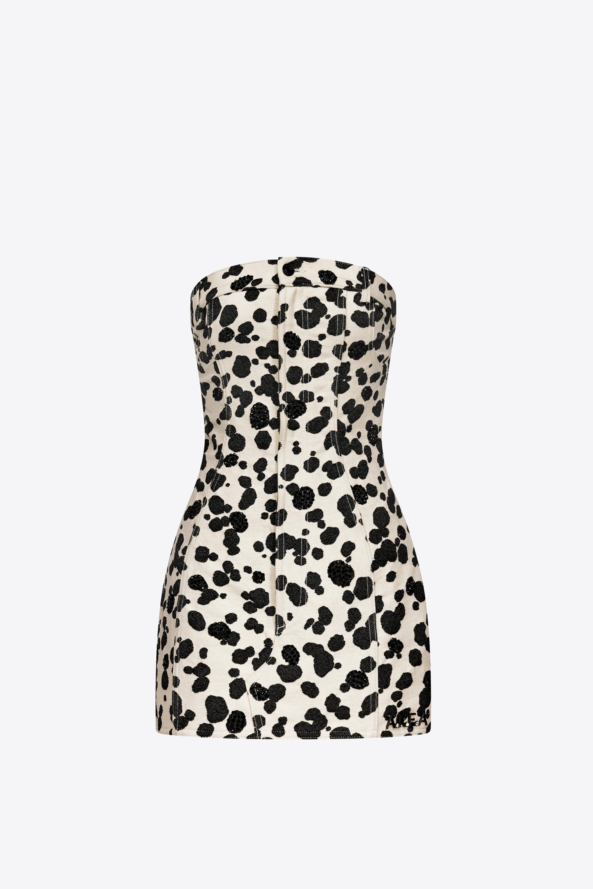 DALMATIAN DENIM STRAPLESS MINI DRESS - 1