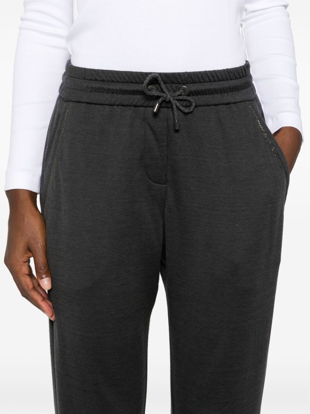 mÃ©lange drawstring track pants - 5