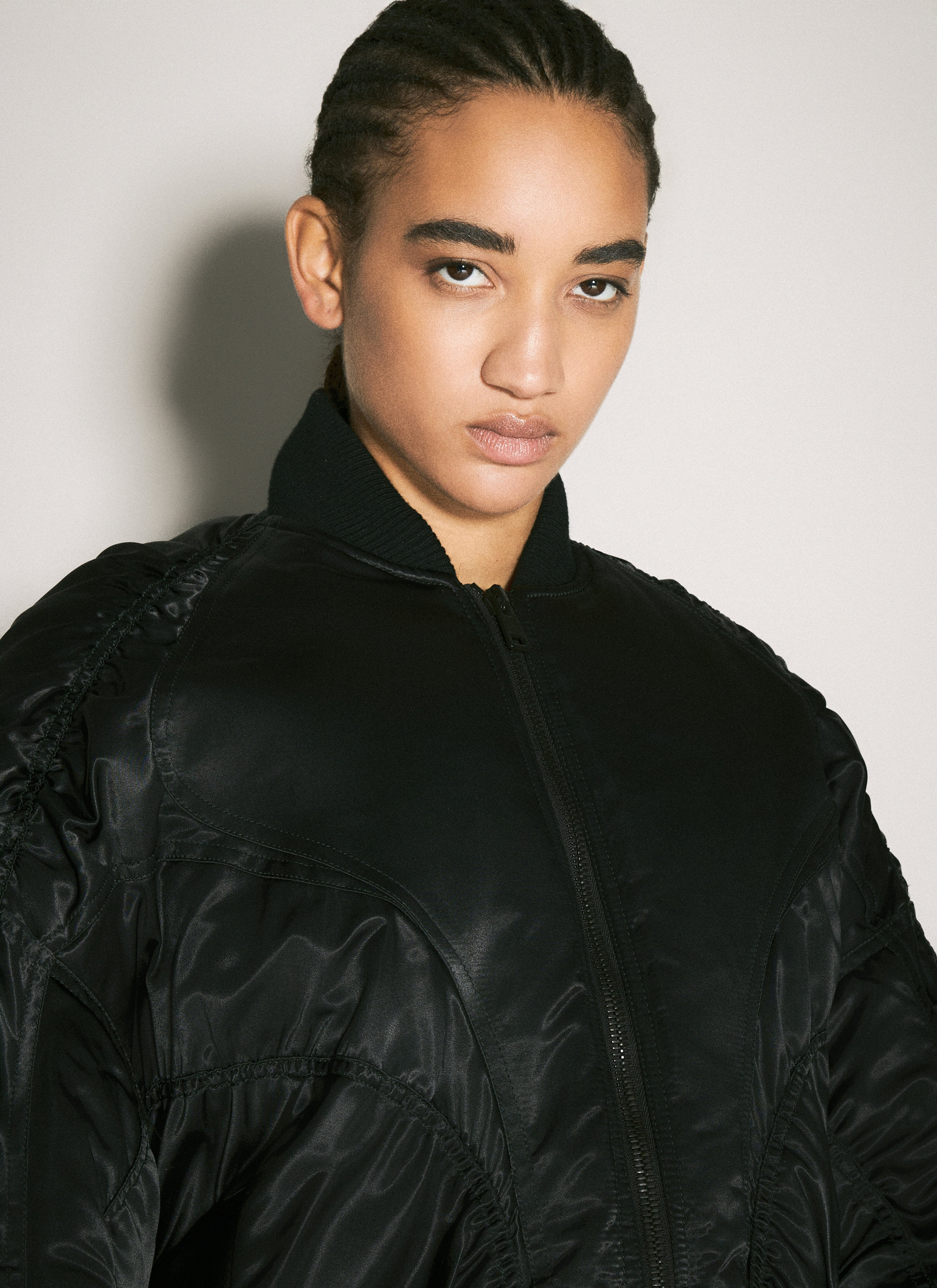Mugler Women Satin Bomber Jacket - 4