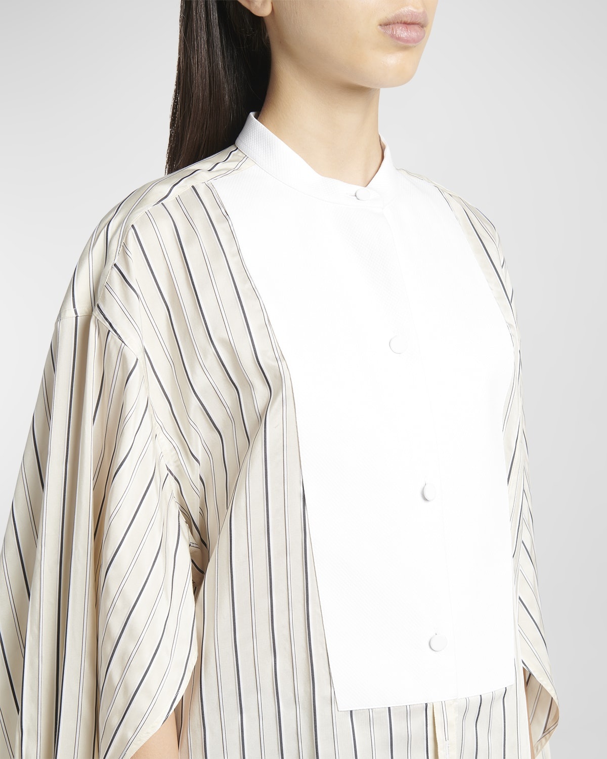 Plastron Button-Front Cotton Shirt - 5