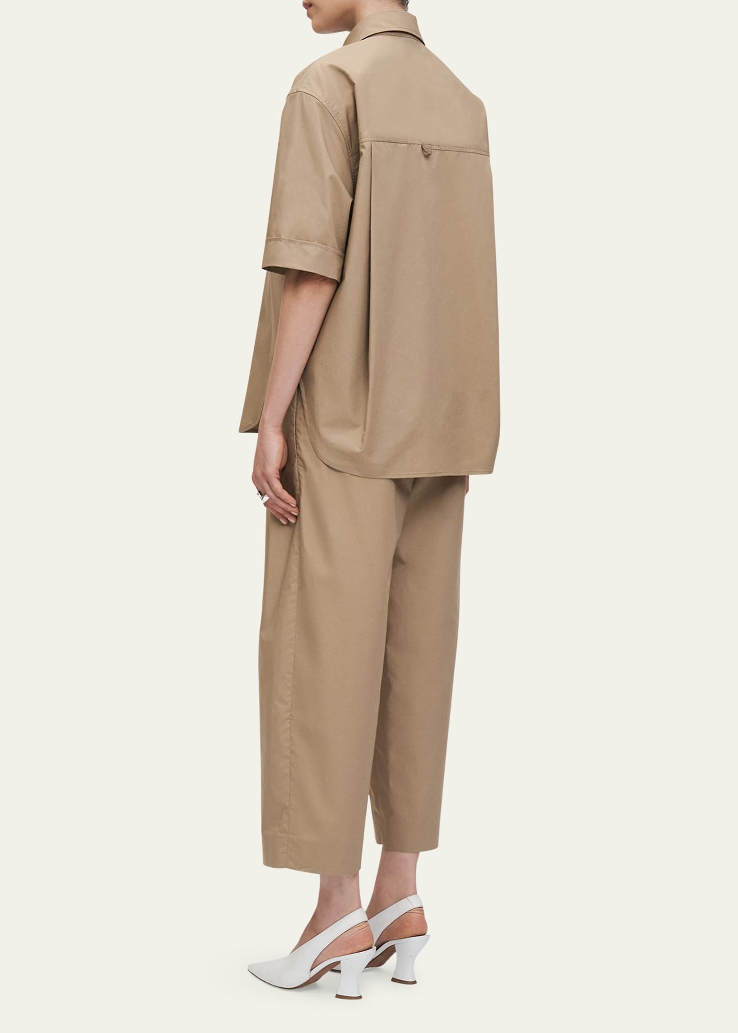 Oversized Short-Sleeve Cotton Twill Shirt - 3