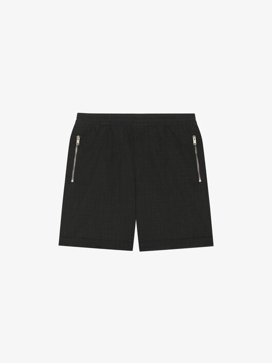 SHORTS IN 4G JACQUARD WITH METALLIC ZIPS - 4