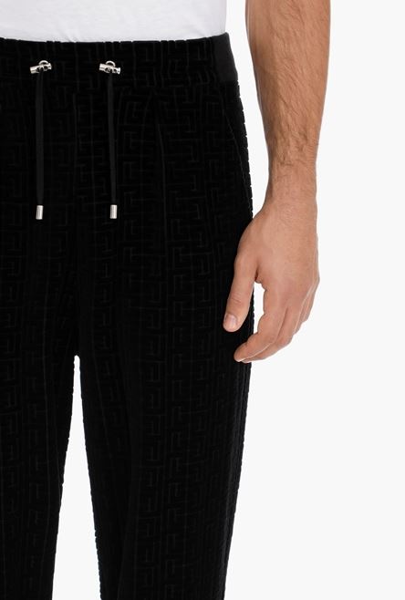 Black sweatpants with embossed velvet Balmain monogram - 6
