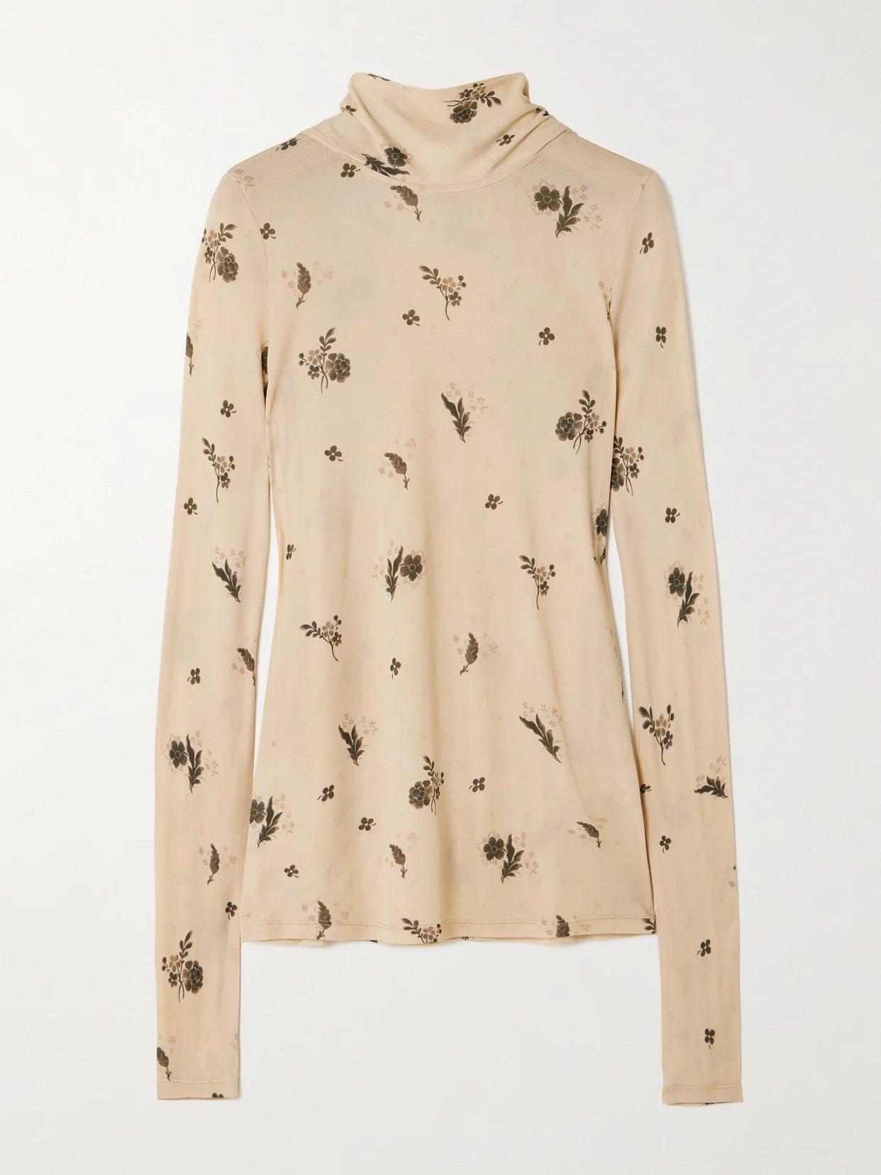 Tie-detailed Draped Floral-print Jersey Top - 1