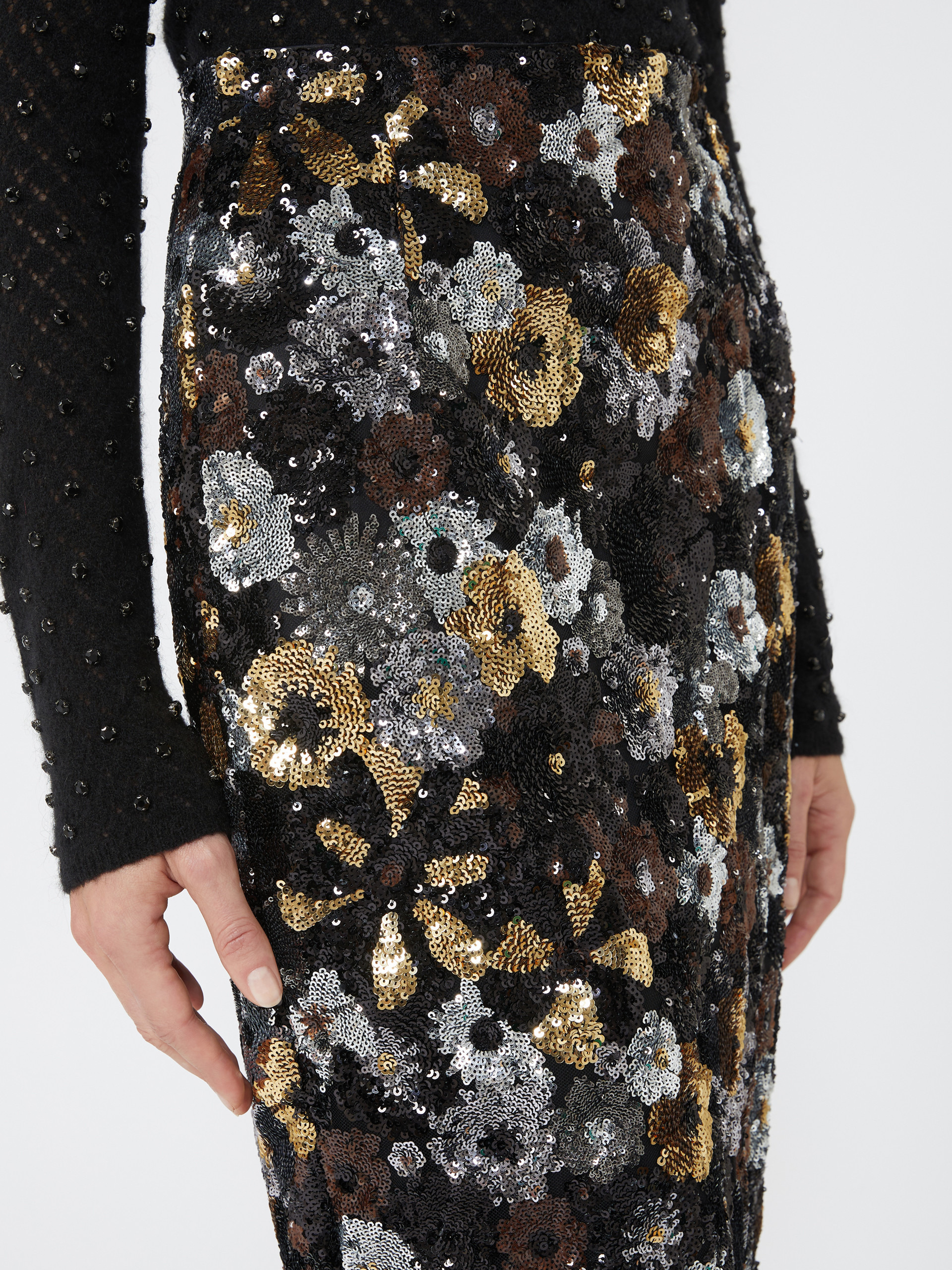 DAMIANA Pencil skirt in tulle and sequin - 5