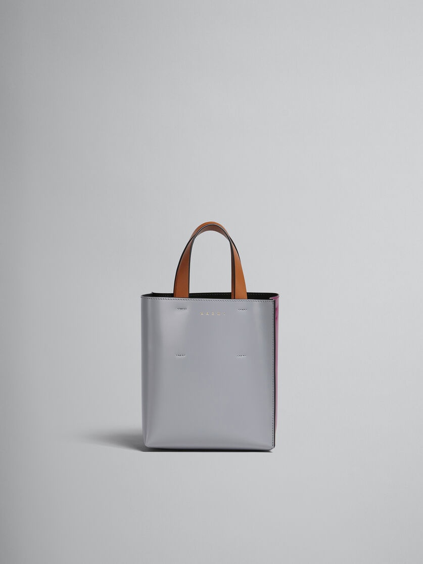MUSEO MINI BAG IN GREY AND PURPLE LEATHER - 1