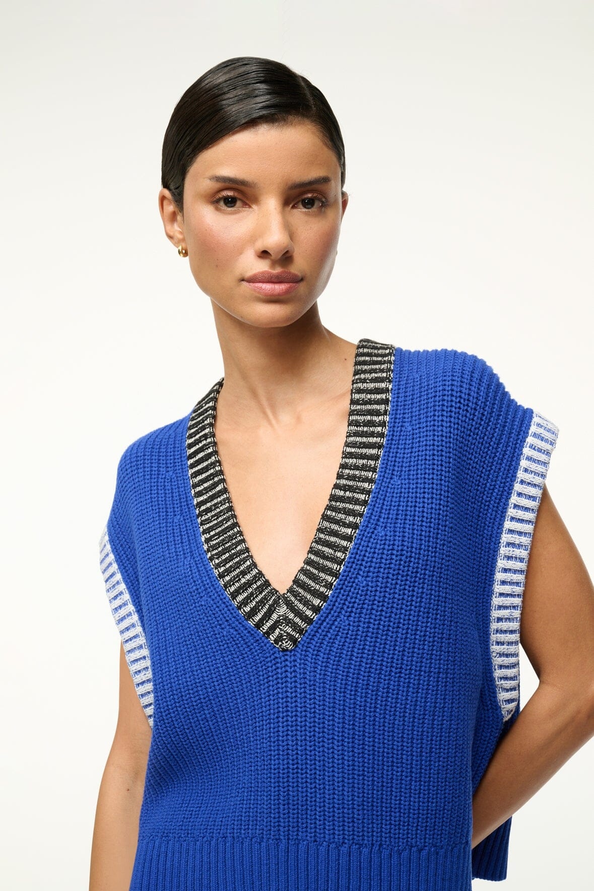 STAUD AMERICANA SWEATER DEEP SEA BLACK IVORY - 6