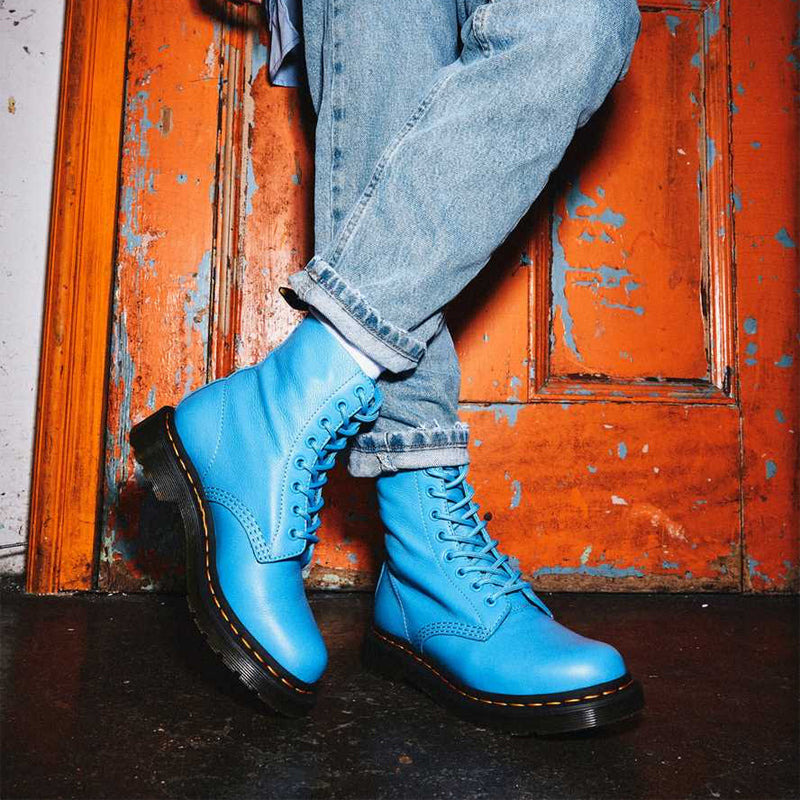 (WMNS) Dr. Martens 1460 Pascal Virginia Martin Boots Blue 26902416 - 7