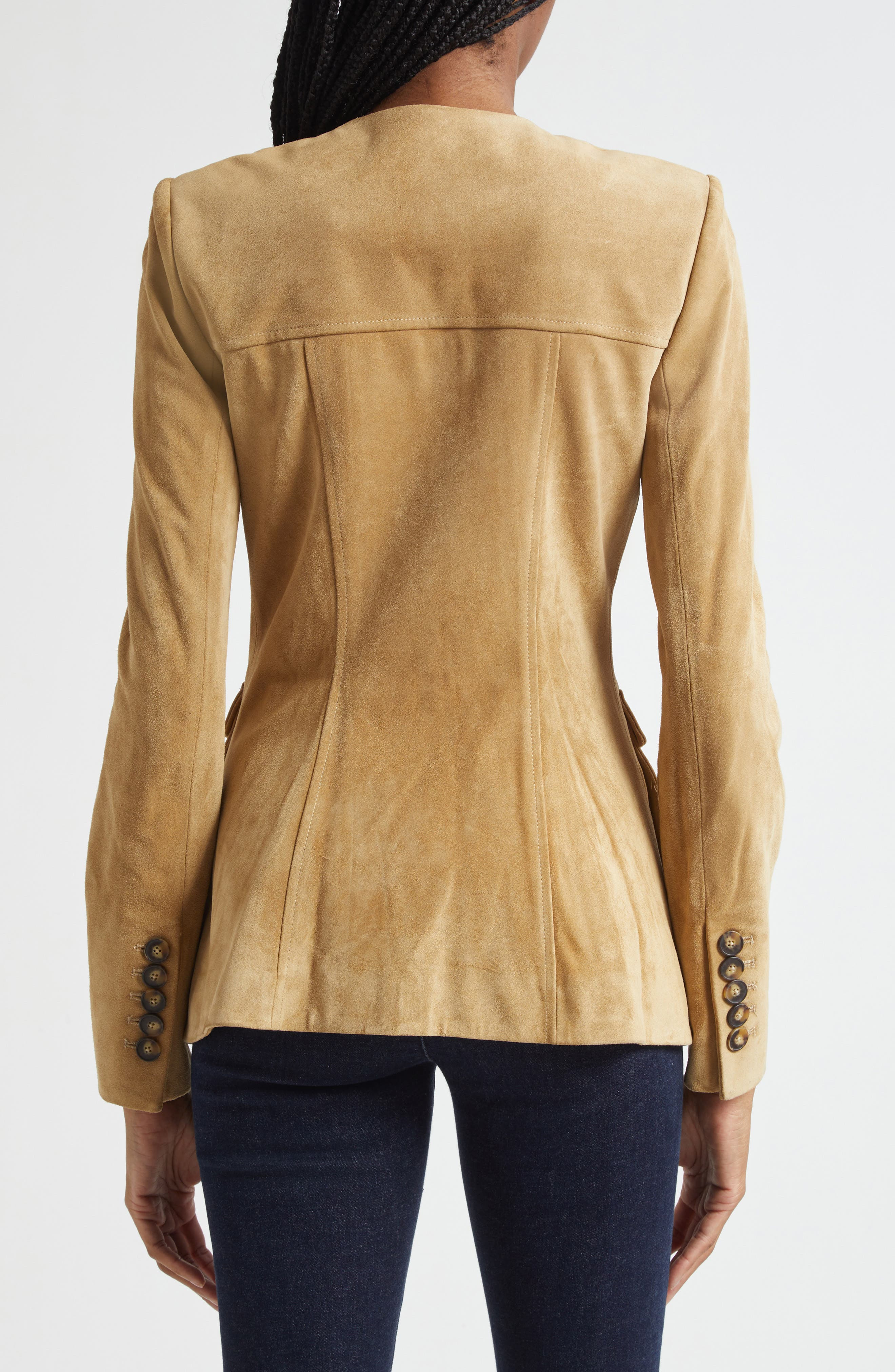 Veronica Beard Orrin Suede Cargo Jacket in Desert Khaki at Nordstrom - 3