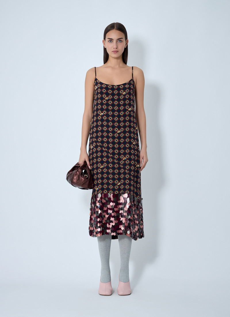 Dries Van Noten Embellished Slip Midi Dress outlook