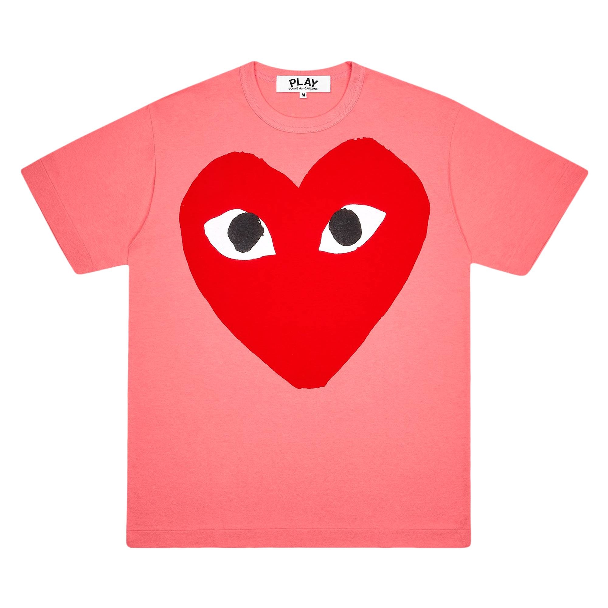 Comme des Garçons PLAY Pastelle Red Logo T-Shirt 'Pink' - 1