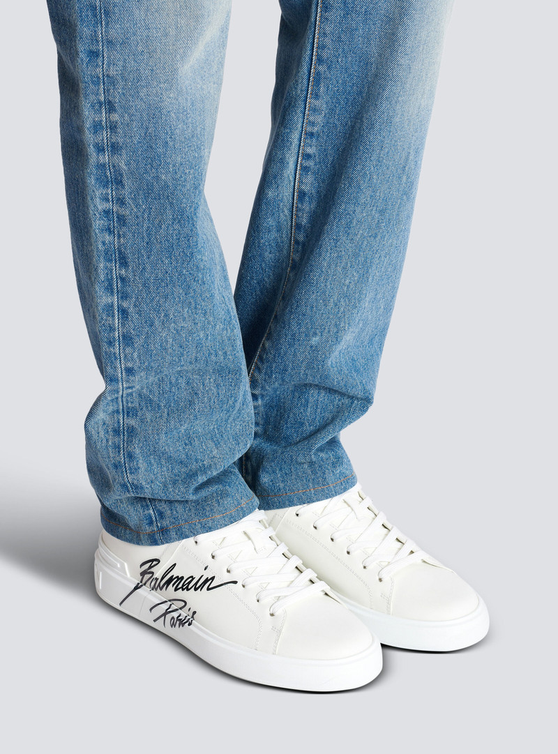 Balmain B-Court trainers in calfskin outlook