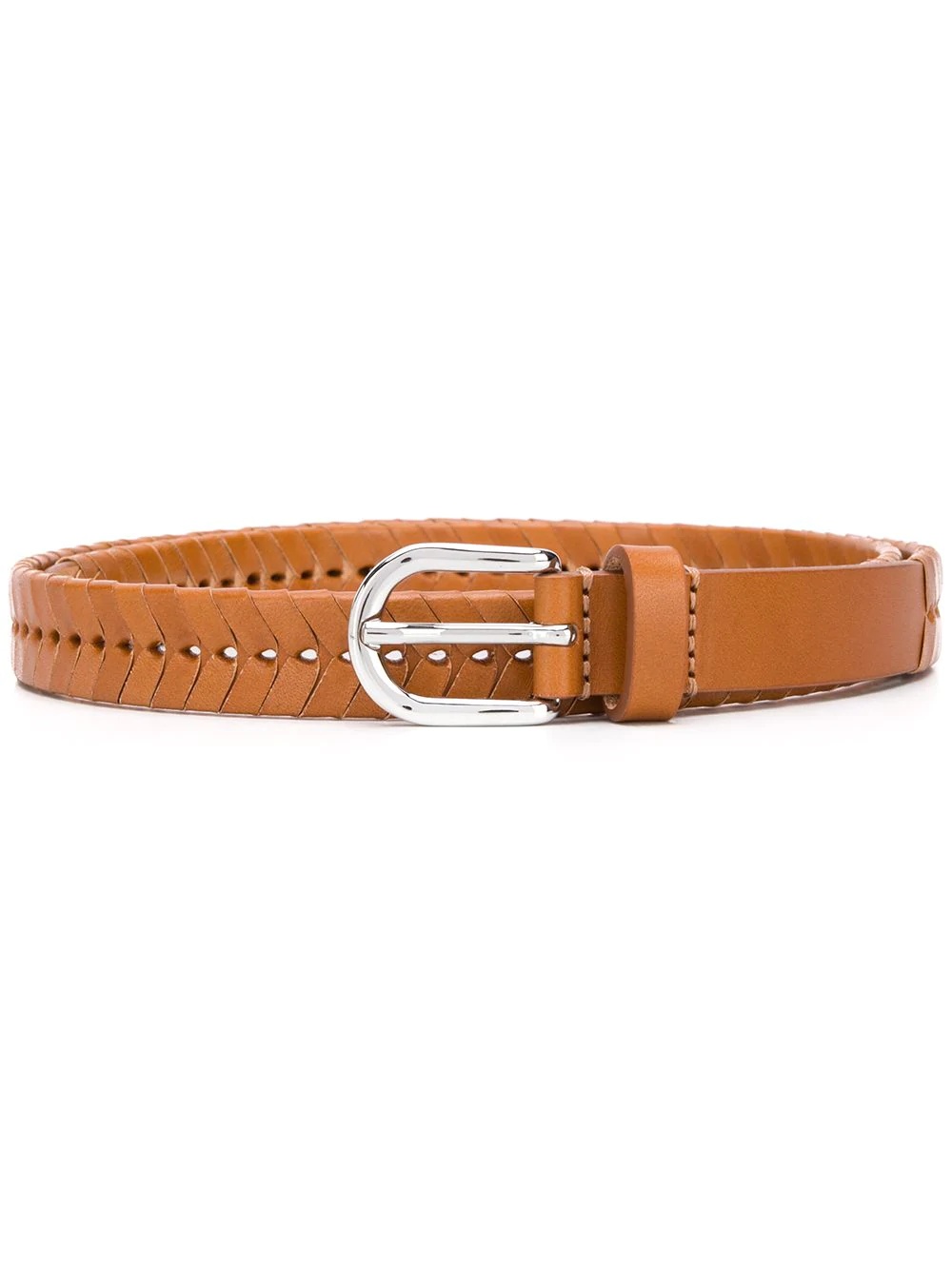 leather panelled belt - 1