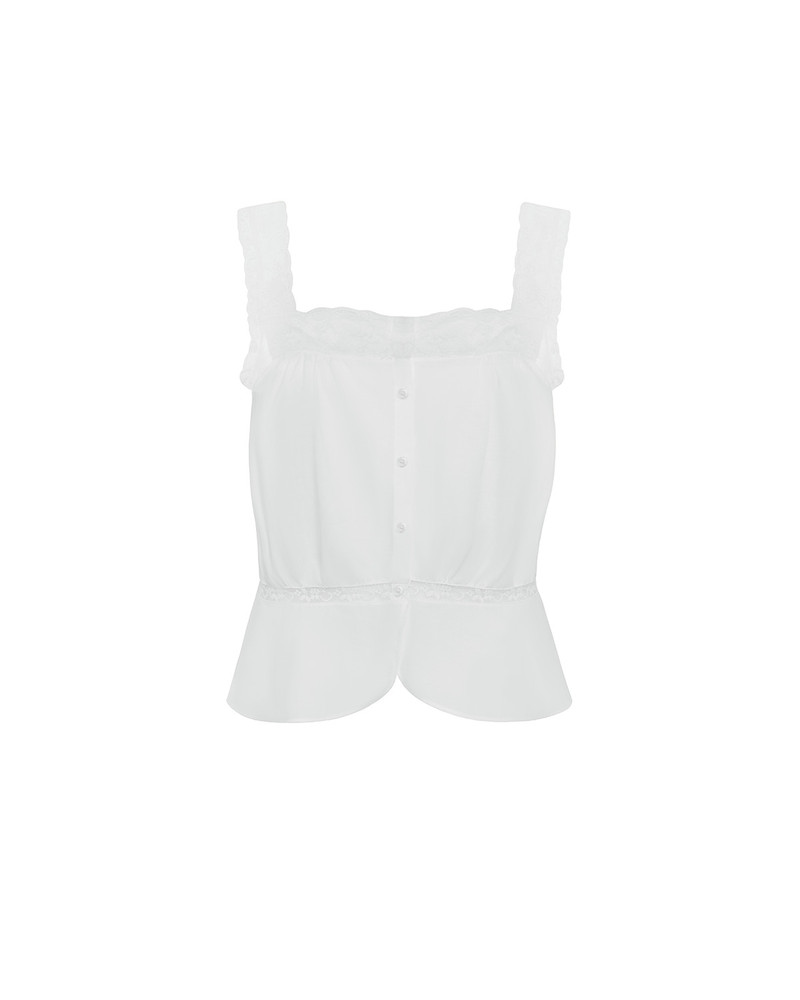 The Fleur Top: Cotton Voile White 1