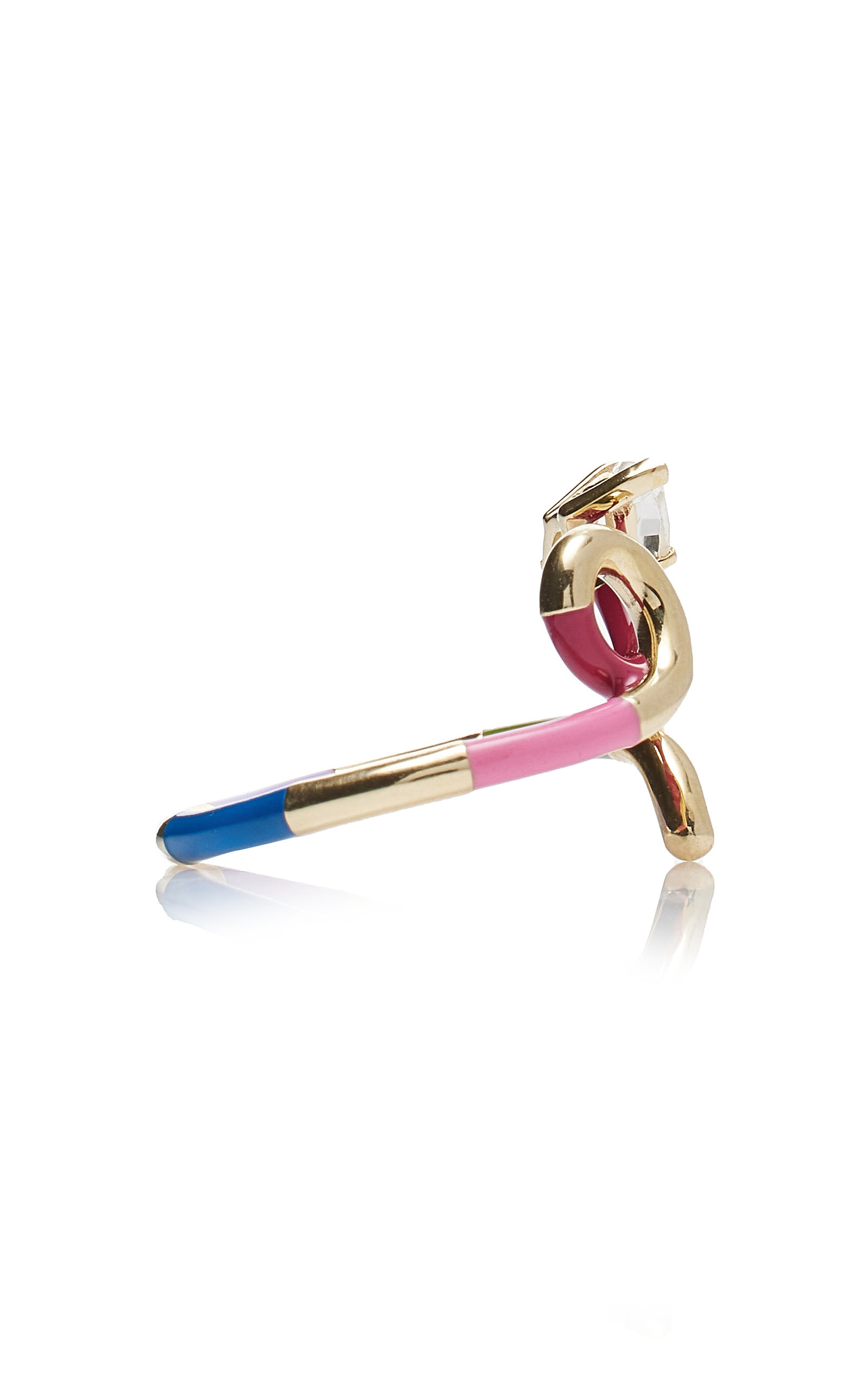 9K Gold, Crystal, And Enamel Ring multi - 6