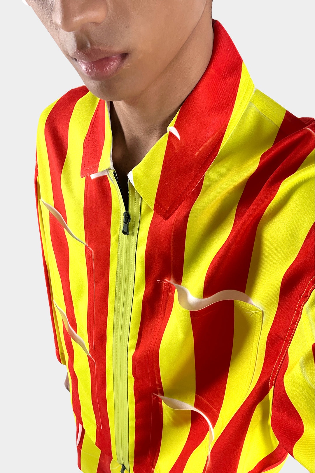 CARGO SHIRT / red & yellow stripes - 5