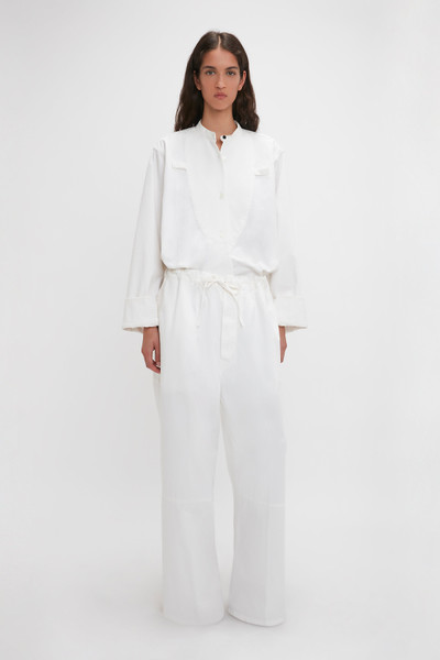 Victoria Beckham Drawstring Pyjama Trouser In Washed White outlook