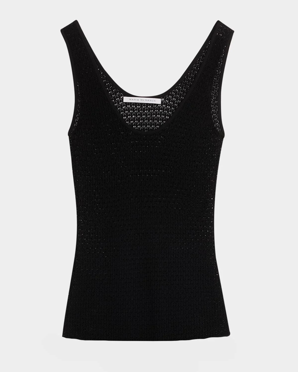 U-Neck Lace Tank In Black - 1