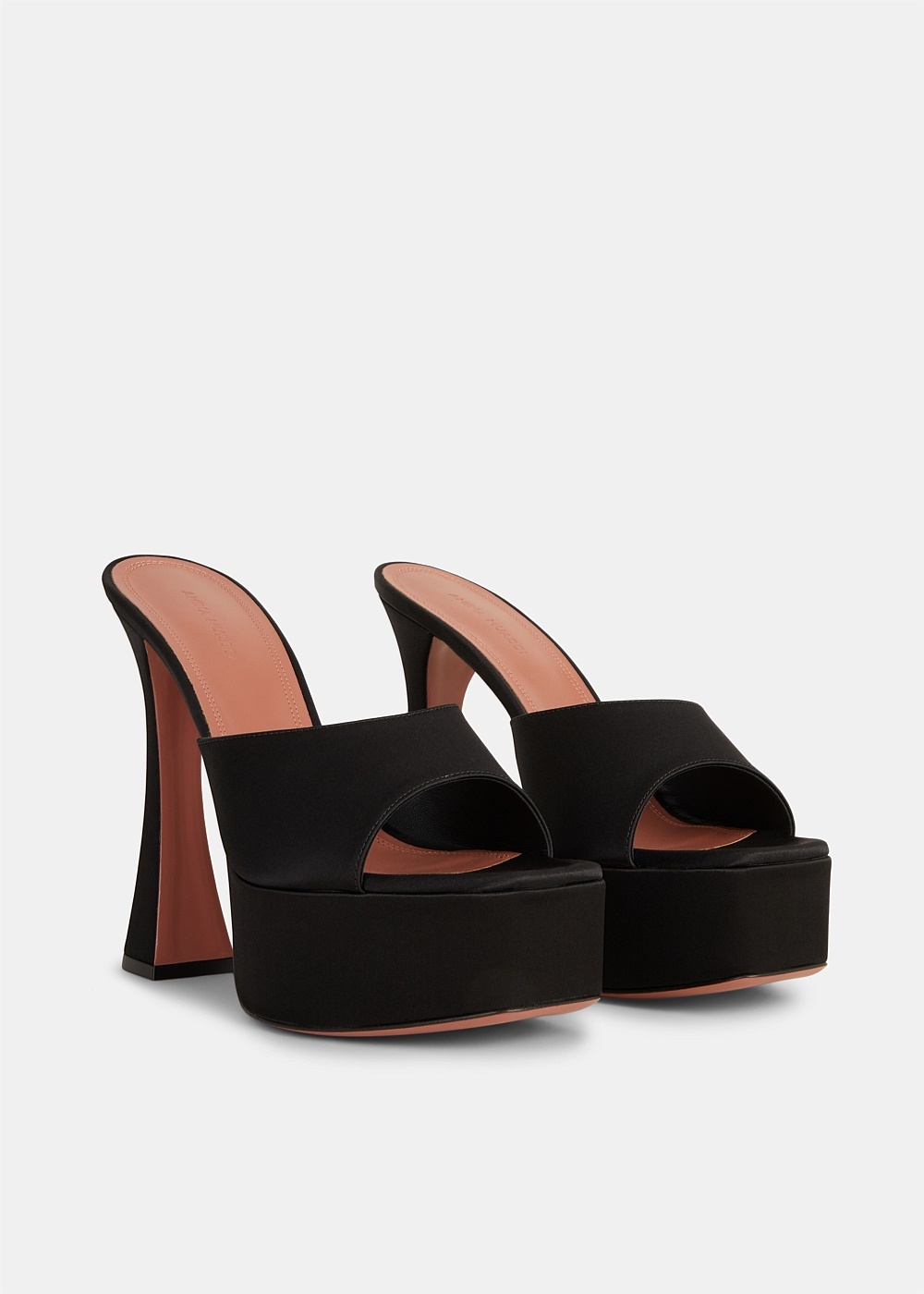 Black Satin Dalida Heels - 2