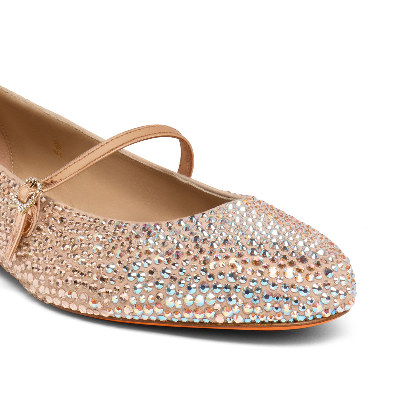 Women's pink suede and strass ballet flat - 5