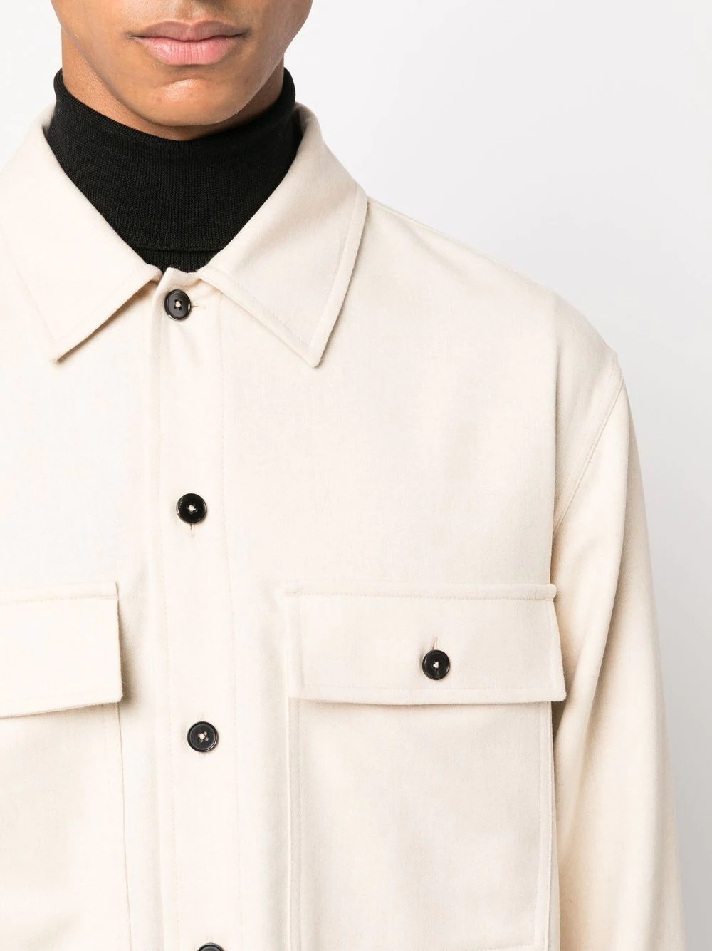 lightweight wool shirt jacket - 5