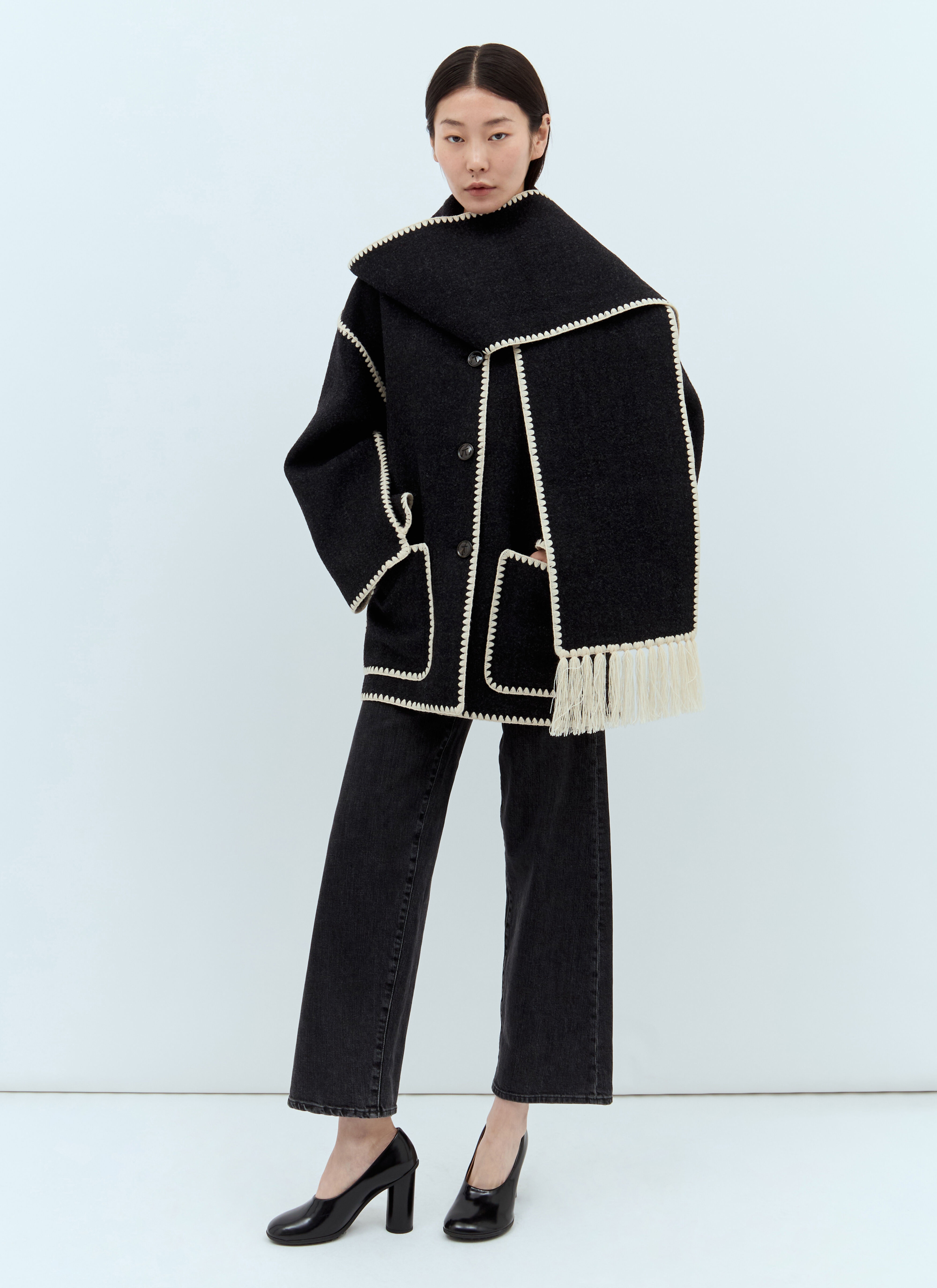 Embroidered Scarf Jacket - 2