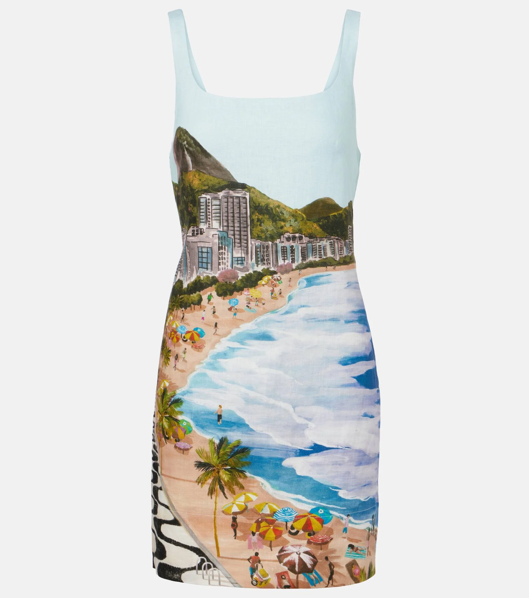 Printed linen minidress - 1