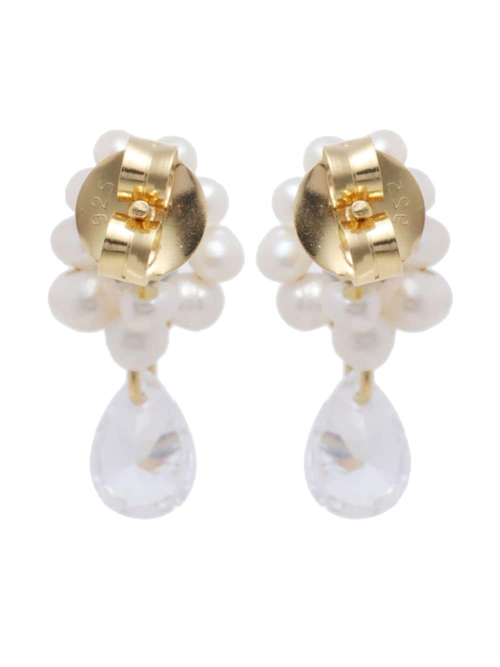 pearl-embellished drop earrings - 3