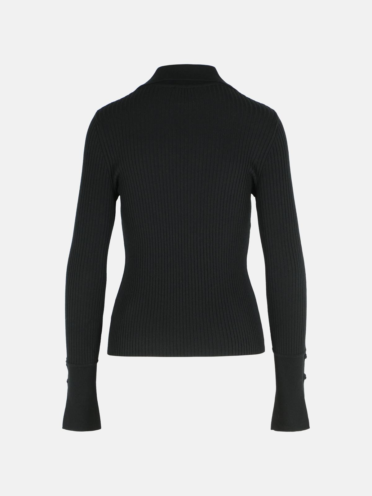 BLACK POLYESTER BLEND SWEATER - 3