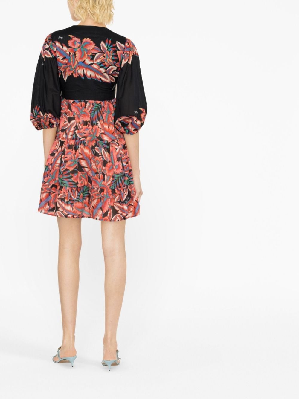 floral-print cotton minidress - 3