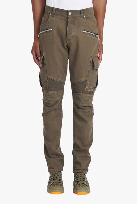 Taupe cotton cargo pants - 5