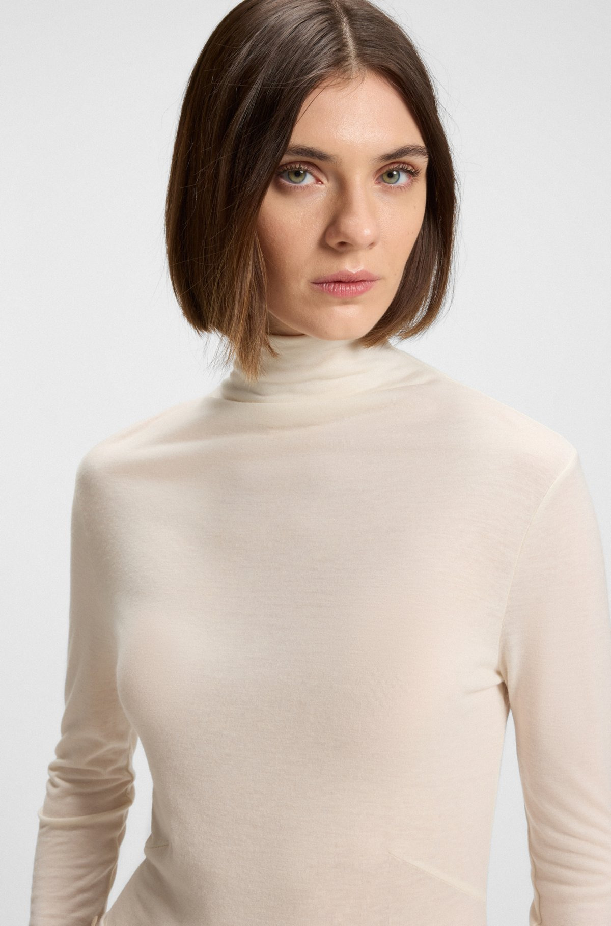 HIGH-NECK TOP IN SOFT JERSEY - 5