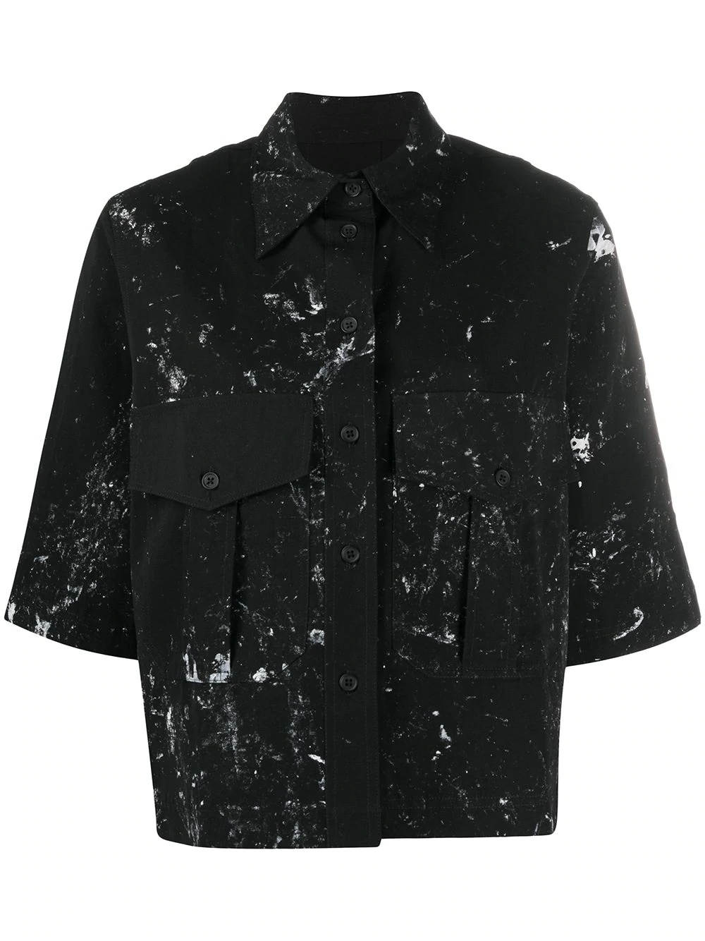 paint-splatter short sleeve shirt - 1