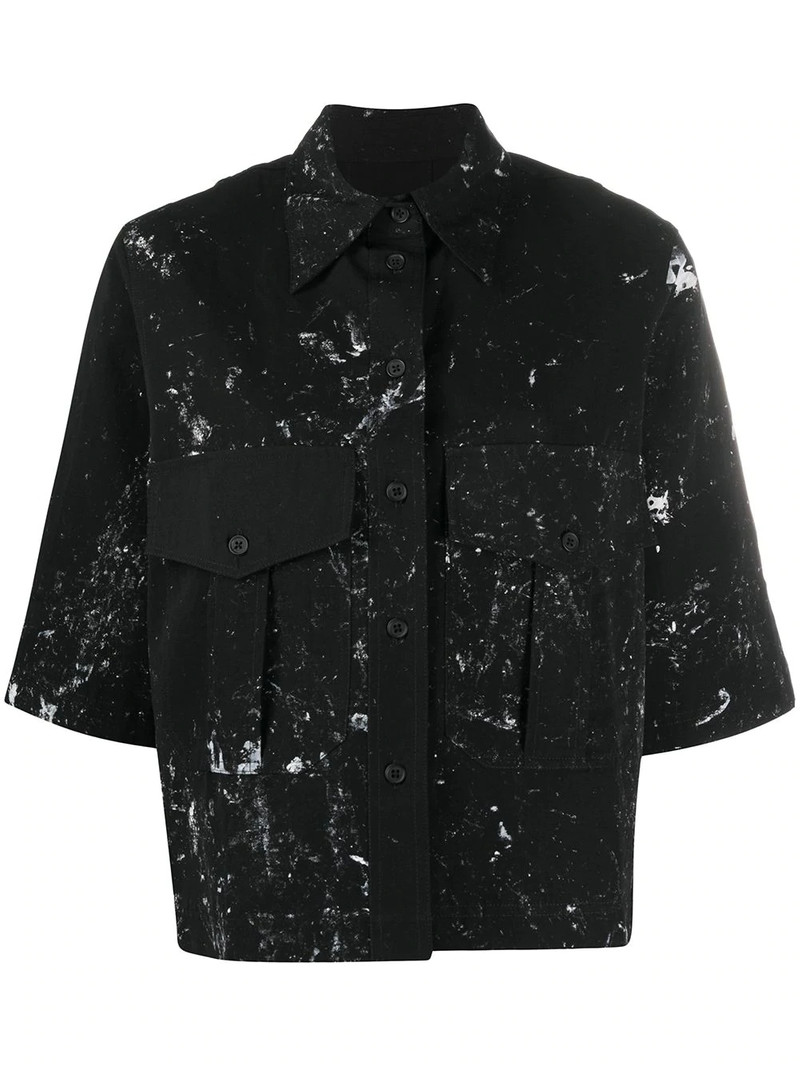 paint-splatter short sleeve shirt 1