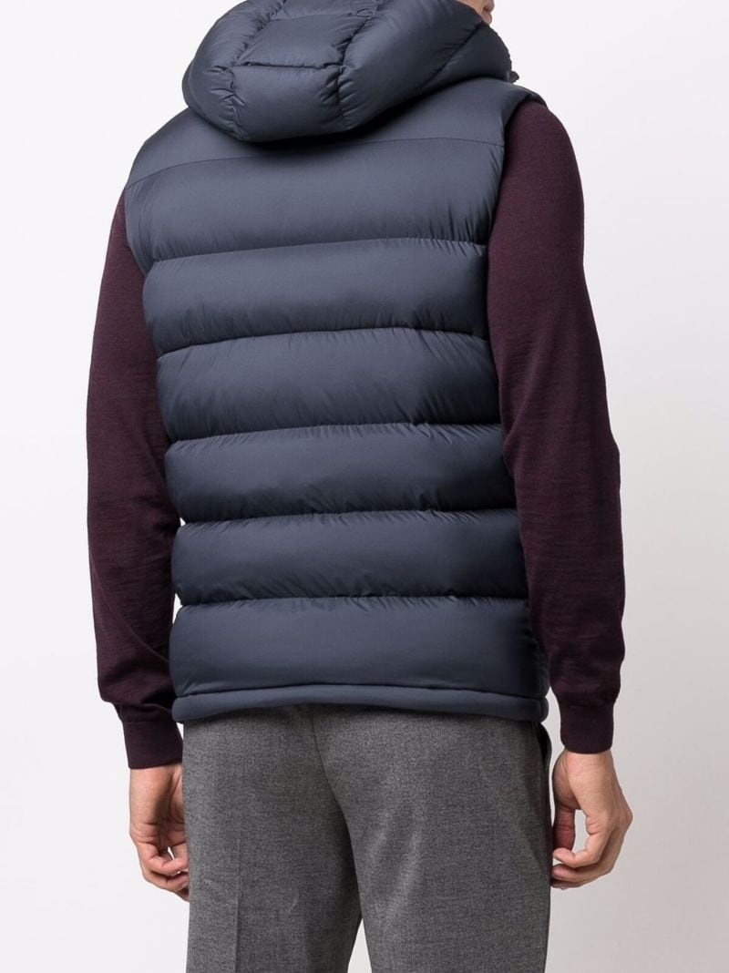 quilted hooded gilet - 4