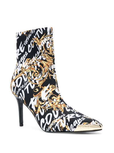 VERSACE JEANS COUTURE baroque-print pointed boots outlook